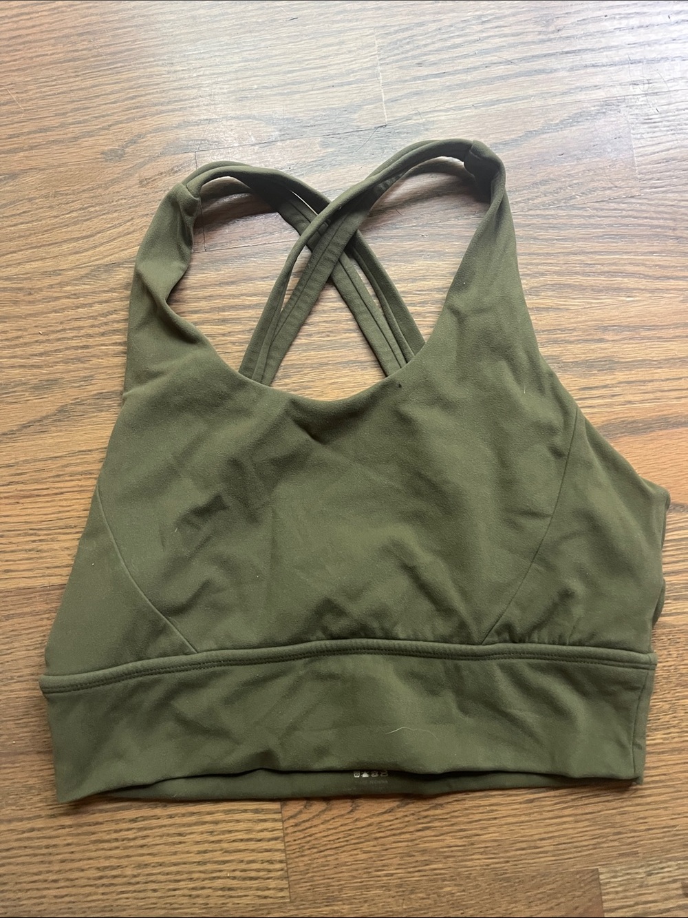 BuffBunny Olive Green Crisscross Sports Bralette